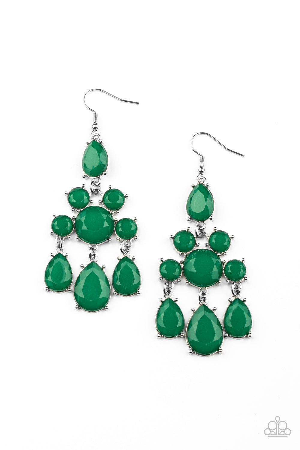 Afterglow Glamour - Green - Paparazzi Earrings