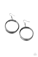 Load image into Gallery viewer, Paparazzi Urban-Spun - Black Hoop Earrings
