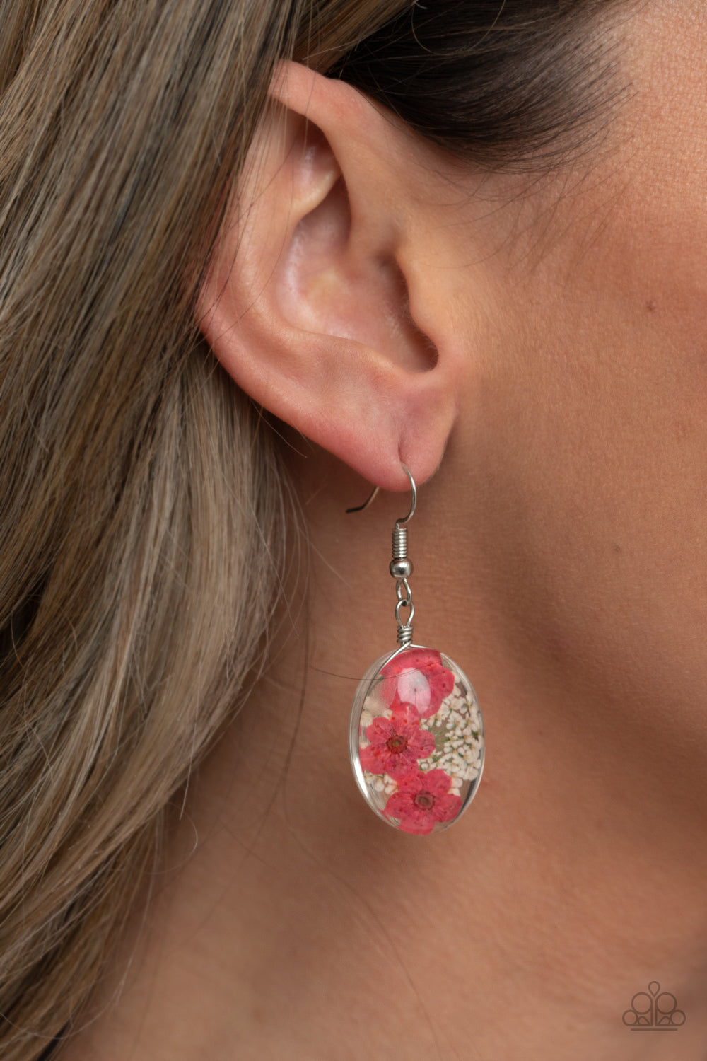 Paparazzi Encased Enchantment - Pink Earrings