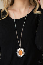 Load image into Gallery viewer, Paparazzi Accessories Oh My Medallion - Orange Cat`s Eye Necklace
