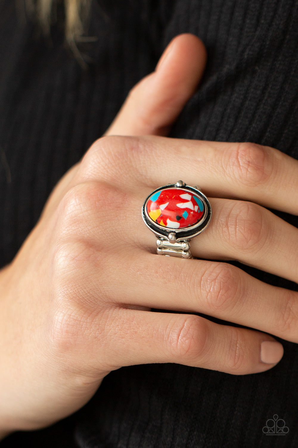 Terrifically Terrazzo - Red Paparazzi Ring