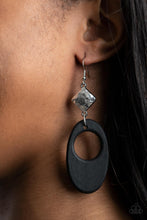 Load image into Gallery viewer, Paparazzi&quot;Retro Reveal &quot;  Black Wooden  Earrings
