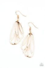 Load image into Gallery viewer, Turn Into A Butterfly - Gold Earrings Paparazzi
