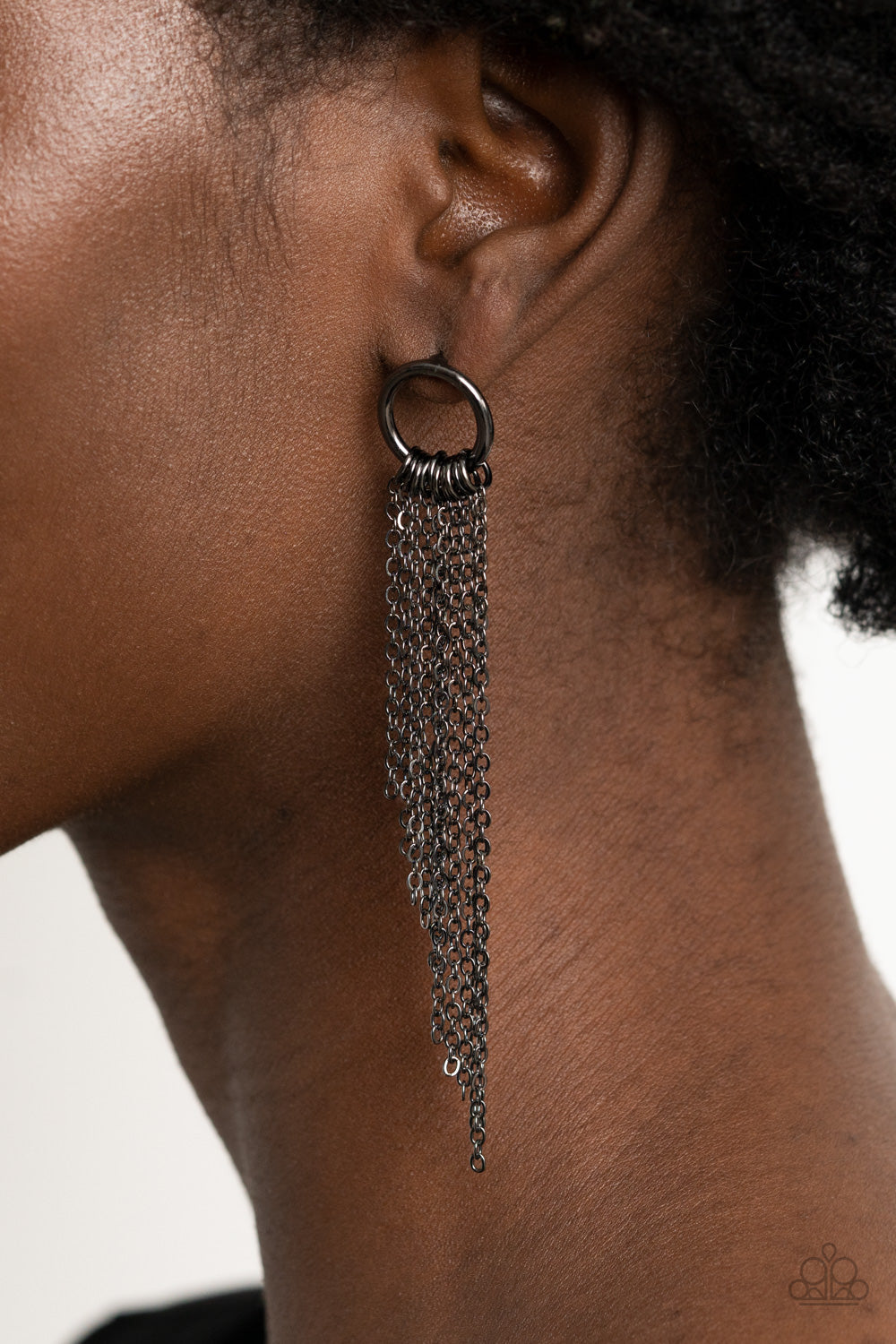 Paparazzi Accessories Divinely Dipping - Black Earrings