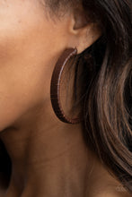 Load image into Gallery viewer, Paparazzi  Leather-Clad Legend - Brown Earrings
