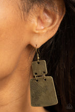 Load image into Gallery viewer, Tagging Along - Brass Earrings Paparazzi
