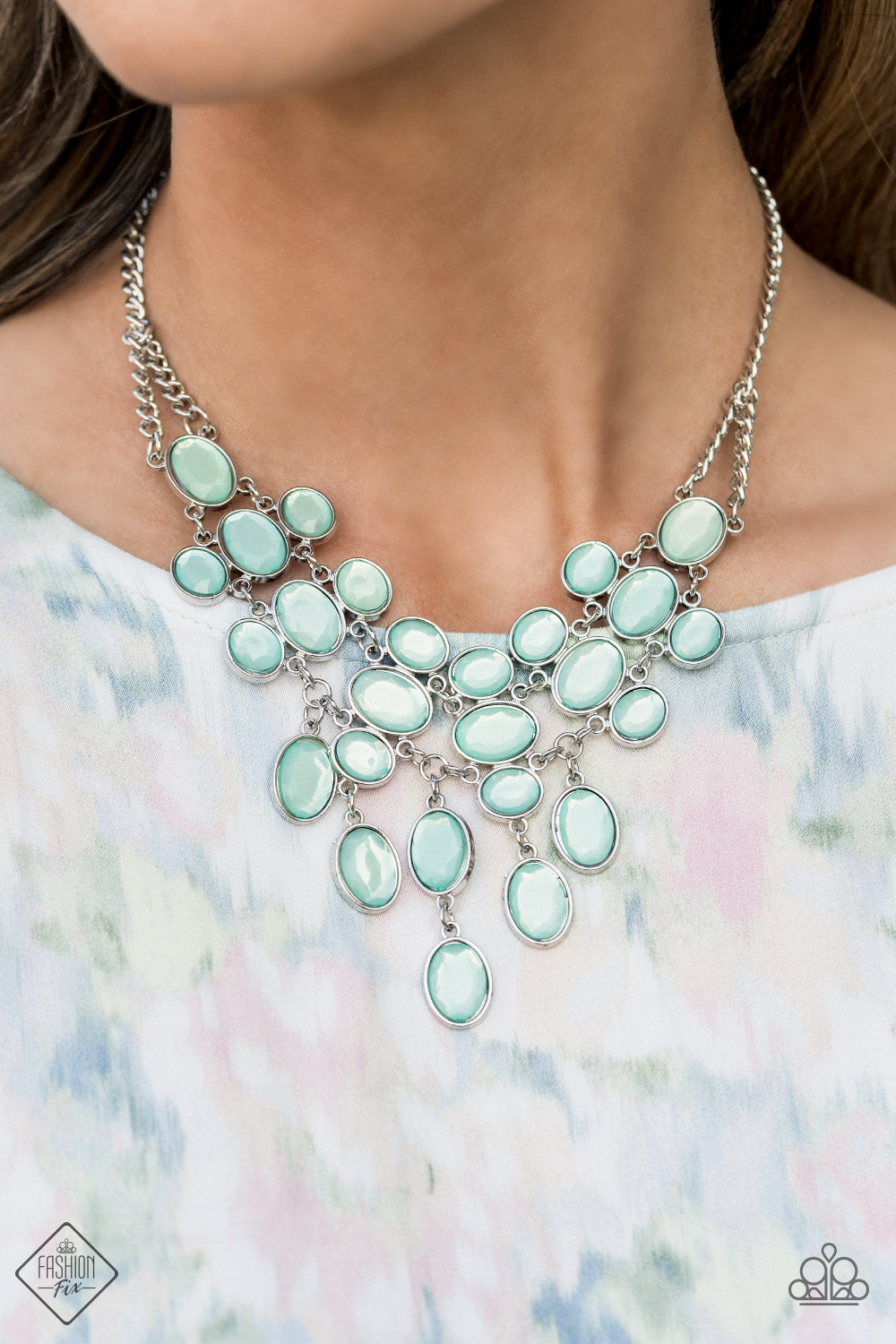 Serene Gleam - Blue Necklace- Paparazzi Accessories