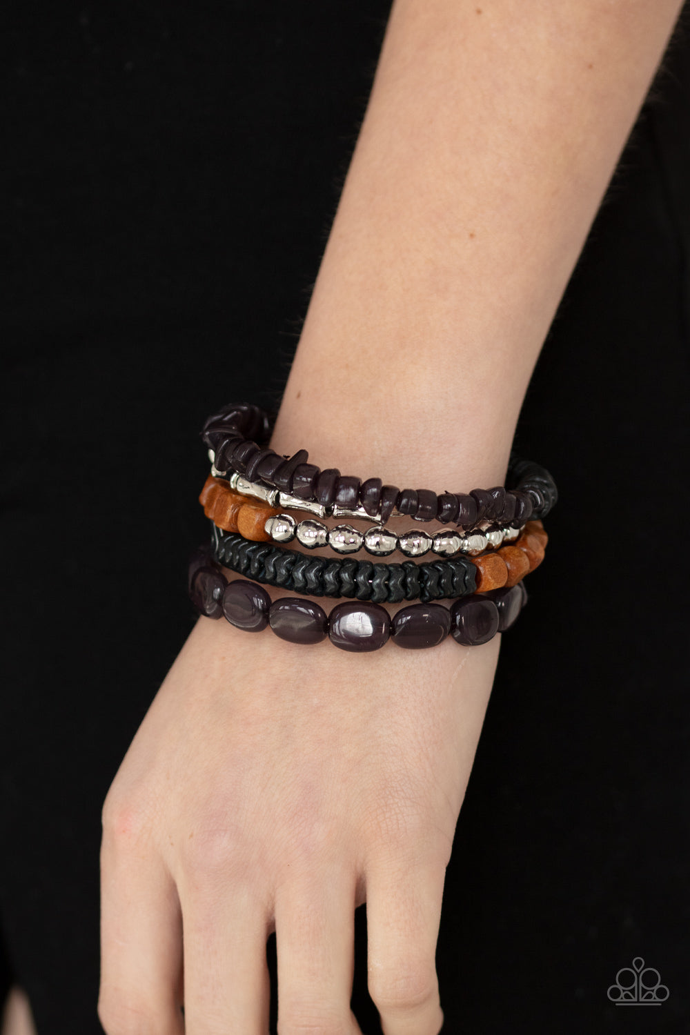 Outdoor Retreat - Black - Paparazzi Bracelet