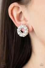Load image into Gallery viewer, Roundabout Ritz ~ White Clip-on Paparazzi Earrings
