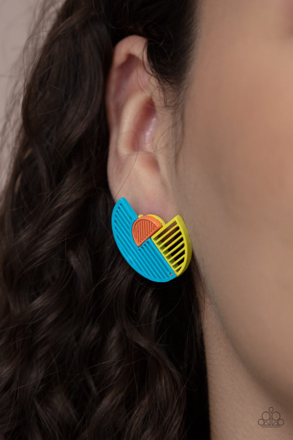 Paparazzi Accessories Its Just an Expression - Blue - Multi Earrings