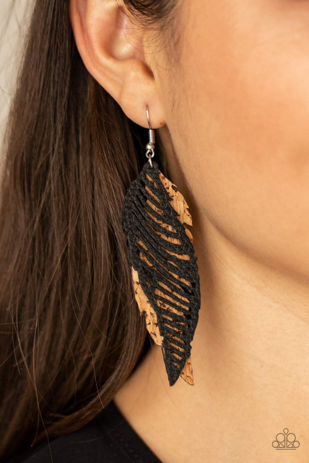 WINGING Off The Hook - Black  Paparazzi Earrings