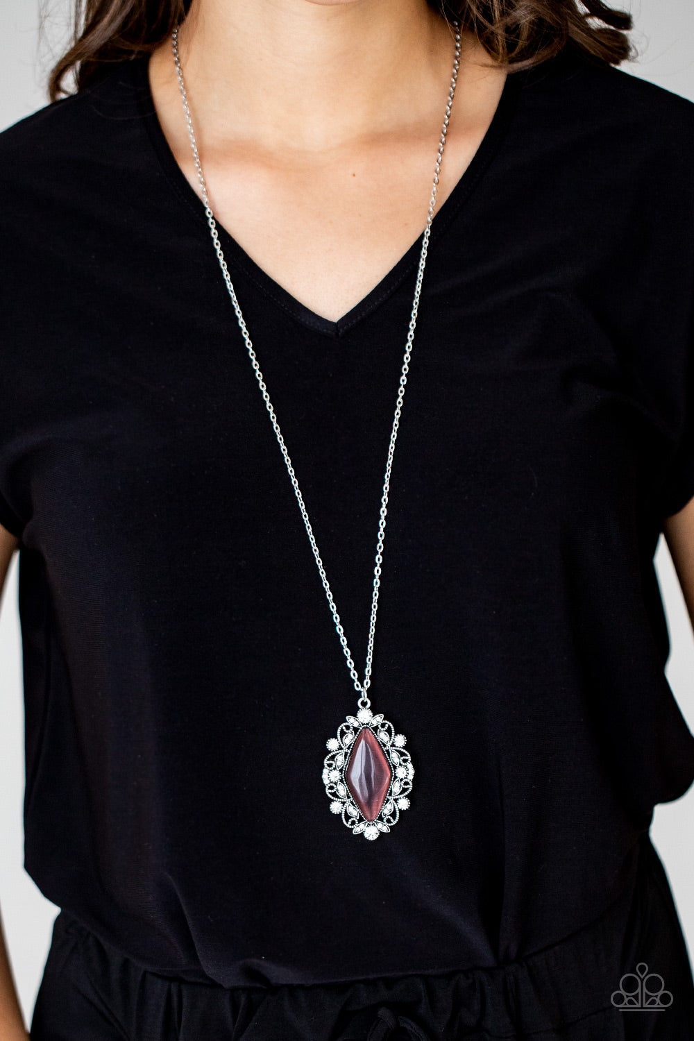 Paparazzi Accessories Exquisitely Enchanted -Purple  Cat`s Eye Stone  Necklace