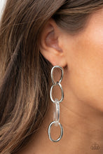 Load image into Gallery viewer, Paparazzi Talk In Circles - White Earrings
