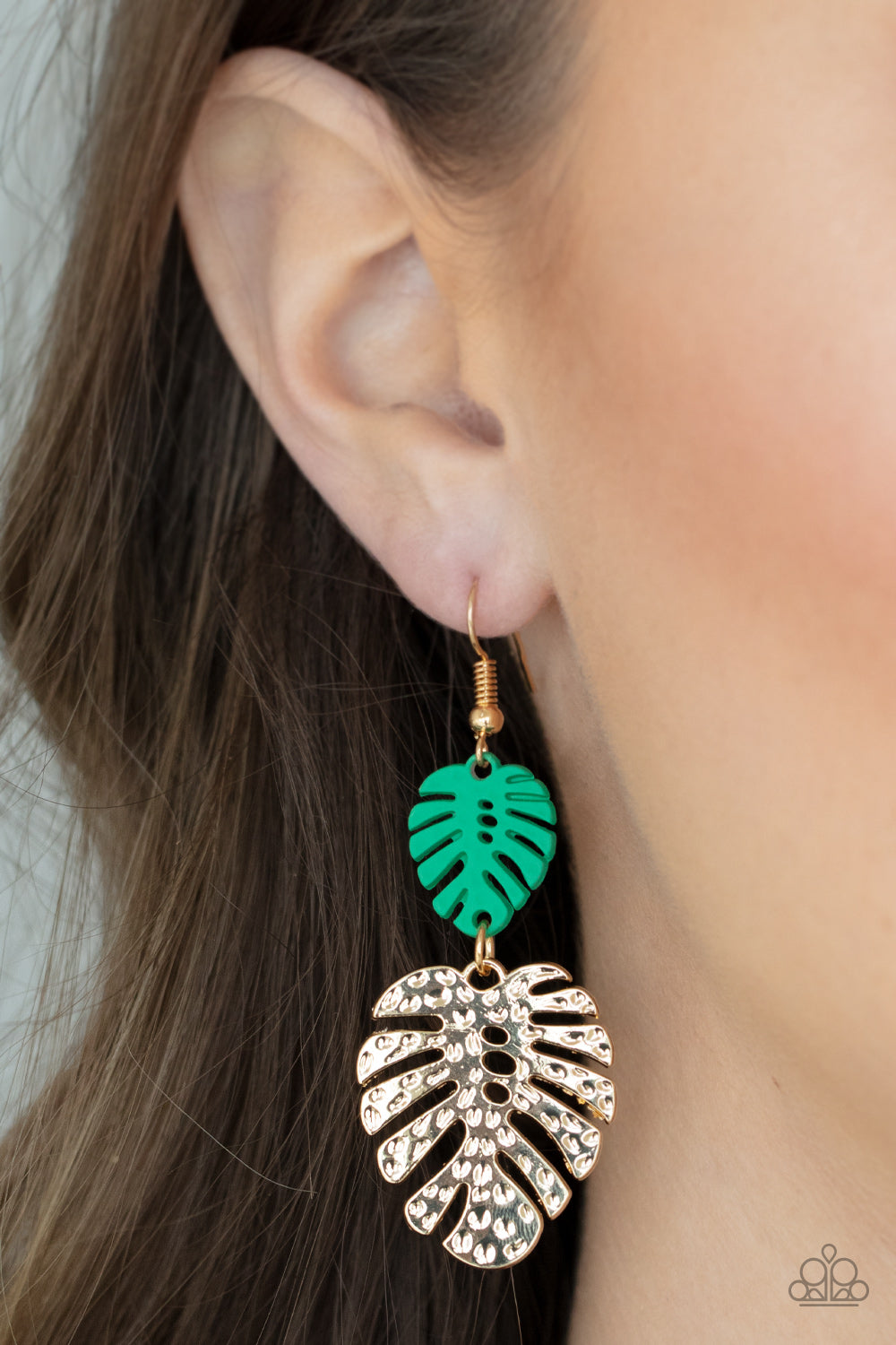 Palm Tree Cabana - Green - Paparazzi Earrings