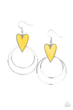 Load image into Gallery viewer, Happily Ever Hearts - Yellow  Paparazzi Earrings
