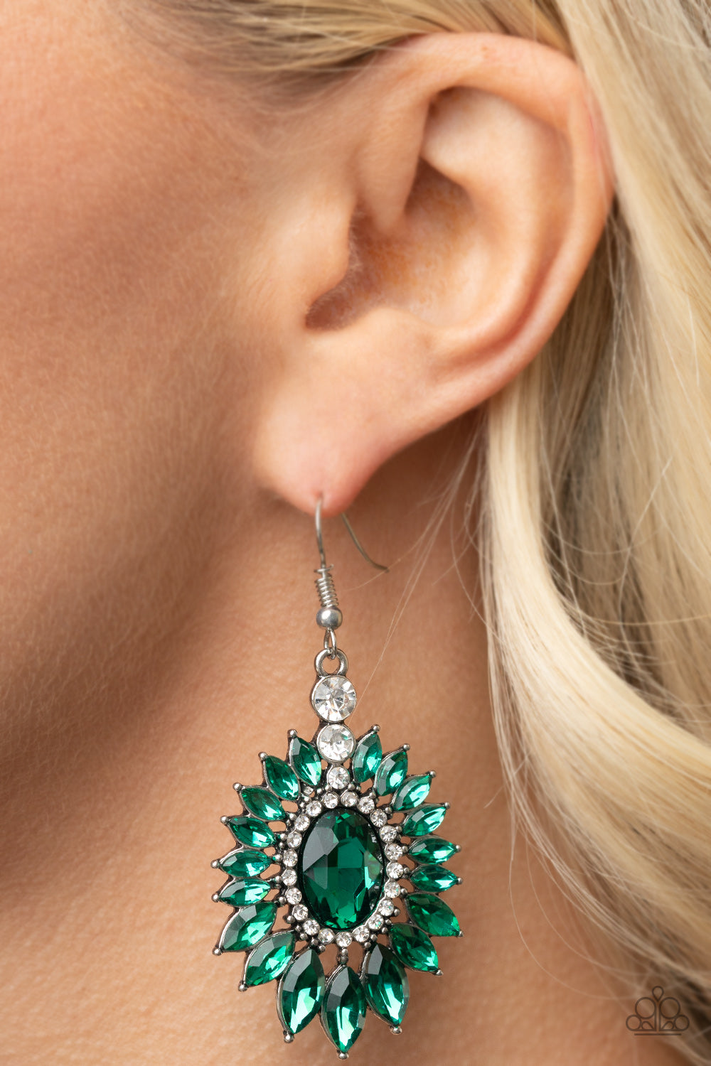 Big Time Twinkle - Green Earrings - Paparazzi