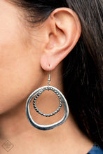 Load image into Gallery viewer, Spinning With Sass ~ Silver Paparazzi Earrings
