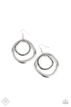 Load image into Gallery viewer, Spinning With Sass ~ Silver Paparazzi Earrings
