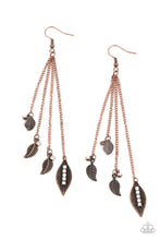Load image into Gallery viewer, Paparazzi  Accessories Chiming Leaflets - Copper Earrings
