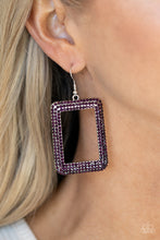 Load image into Gallery viewer, Paparazzi Accessories FRAME-OUS - Purple Earrings
