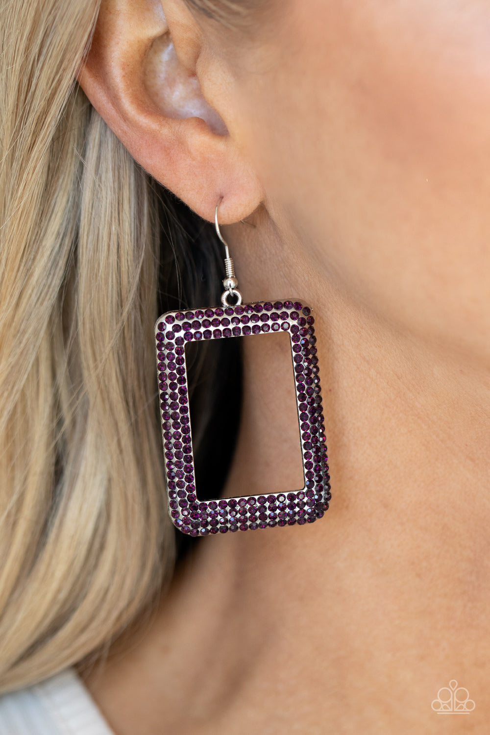 Paparazzi Accessories FRAME-OUS - Purple Earrings