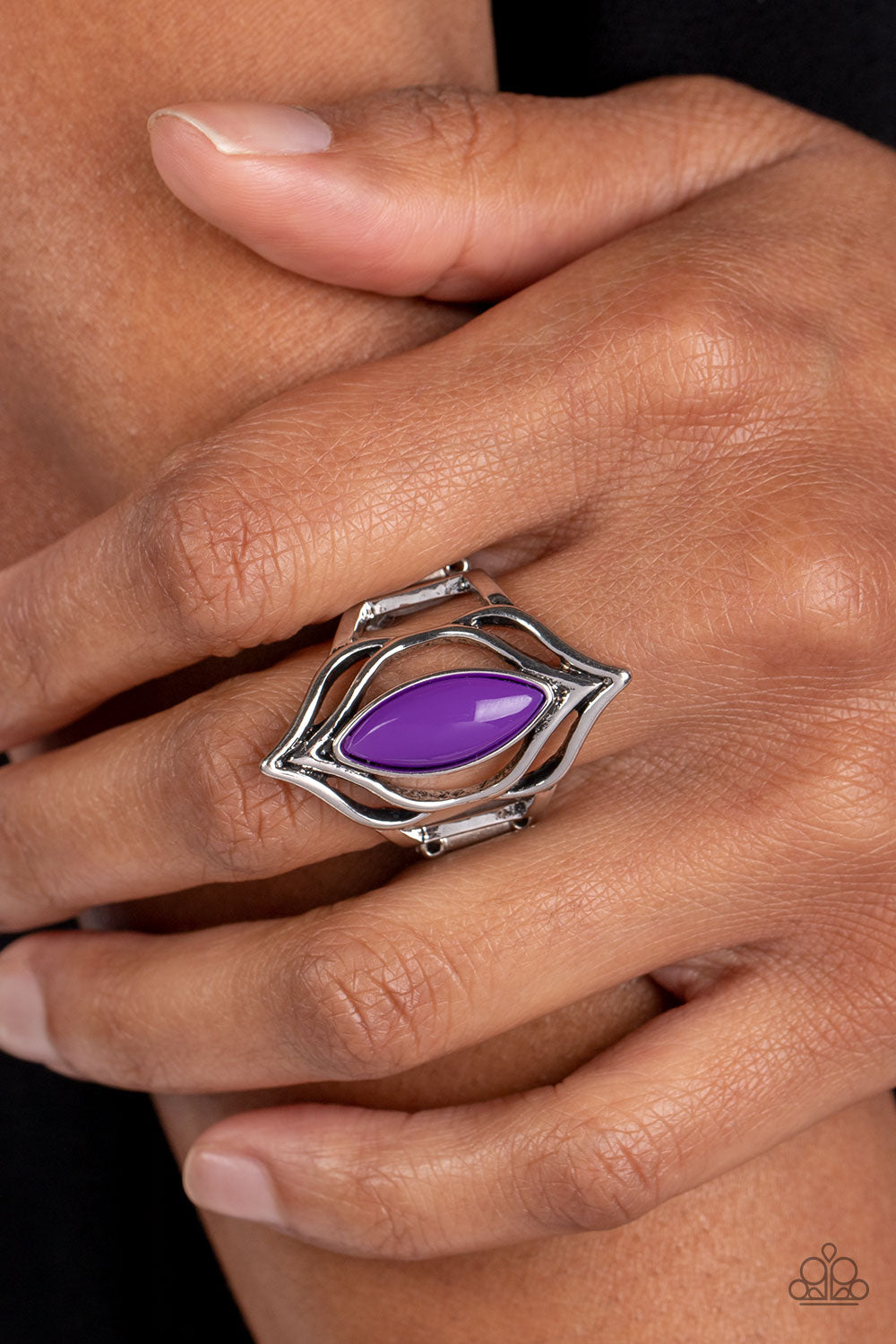 Fearless Fluorescence - Purple Paparazzi Ring
