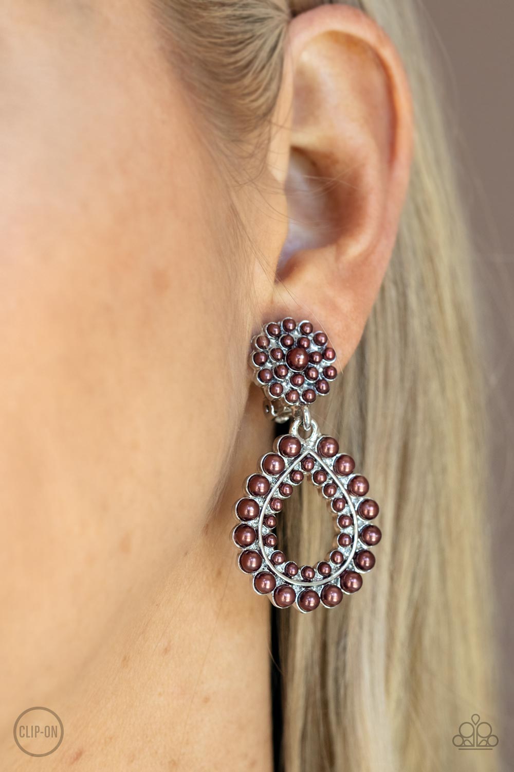 Discerning Droplets - Brown Clip-on Paparazzi Earrings