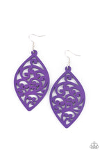 Load image into Gallery viewer, Paparazzi &quot;Coral Garden&quot; Purple Floral Wooden Earrings
