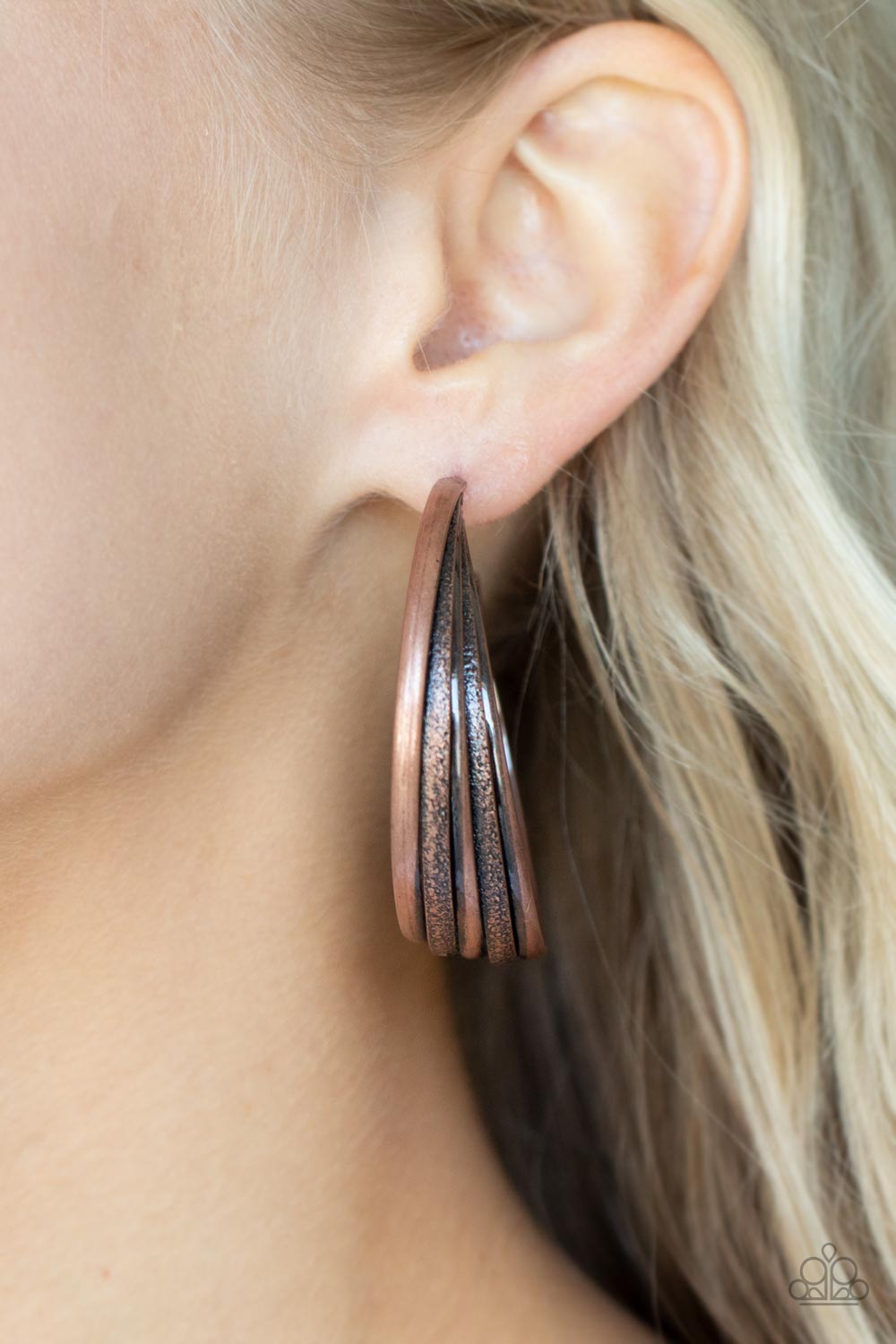 In Sync - Copper Paparazzi Earrings