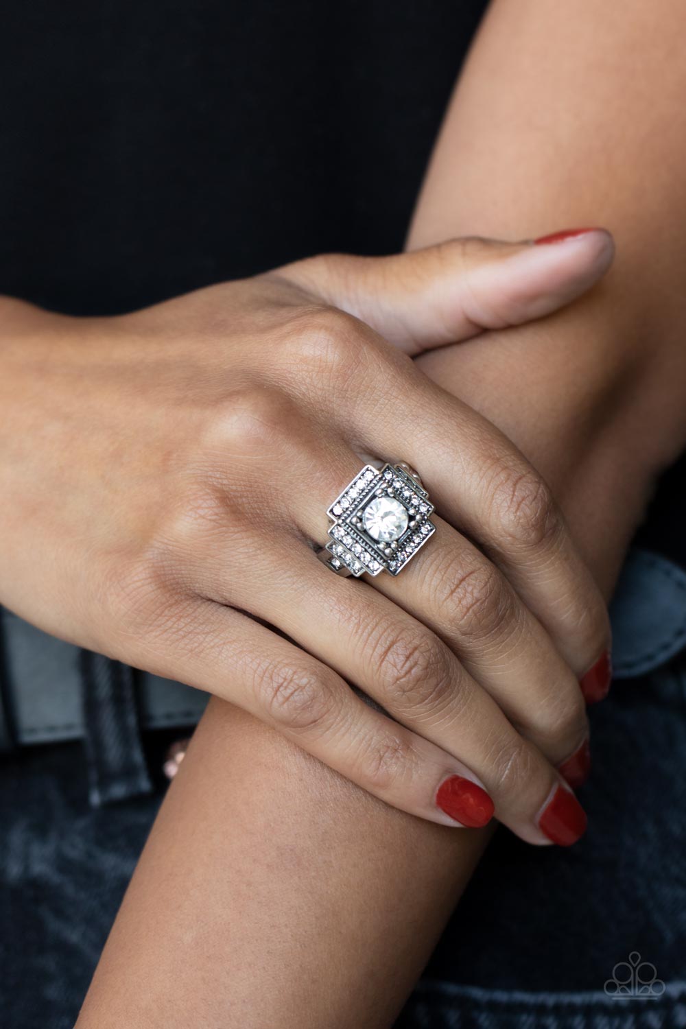 Polished Pantheon - White Paparazzi Ring