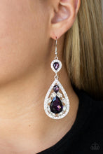 Load image into Gallery viewer, Posh Pageantry - Purple Paparazzi Earrings

