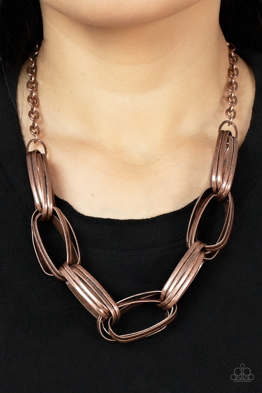 Fiercely Flexing - Copper Paparazzi Necklace