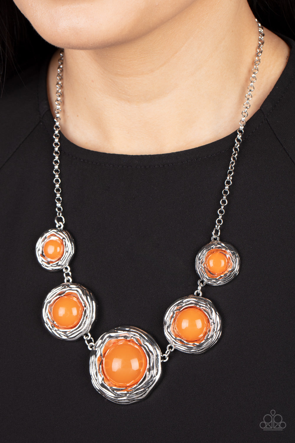 The Next NEST Thing - Orange Paparazzi Necklace