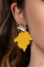 Load image into Gallery viewer, Crimped Couture - Yellow Paparazzi Earrings
