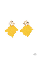 Load image into Gallery viewer, Crimped Couture - Yellow Paparazzi Earrings
