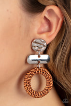 Load image into Gallery viewer, Woven Whimsicality - Brown Paparazzi Earrings
