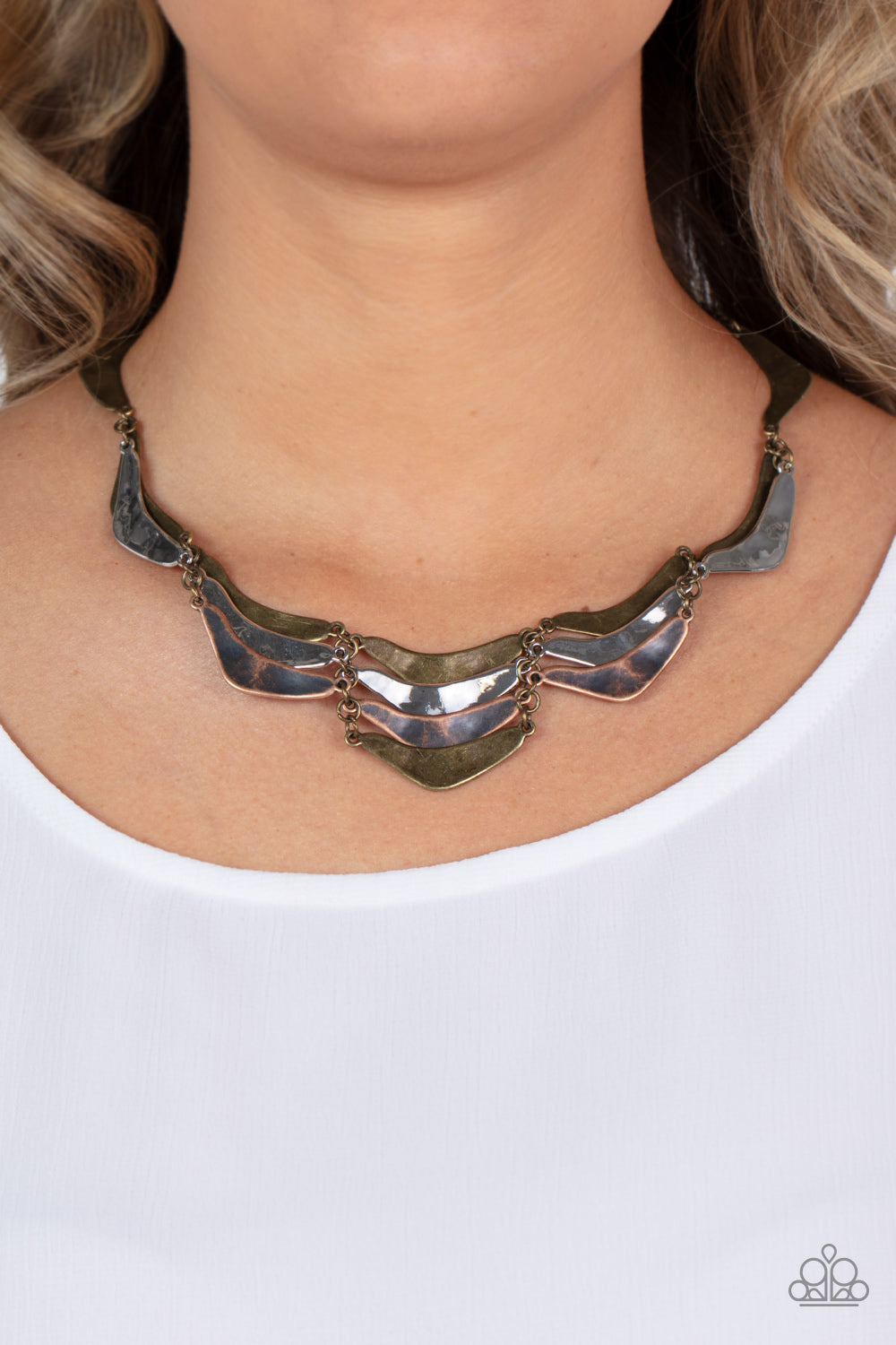 Mixed Metal Mecca - Brass Paparazzi Necklace