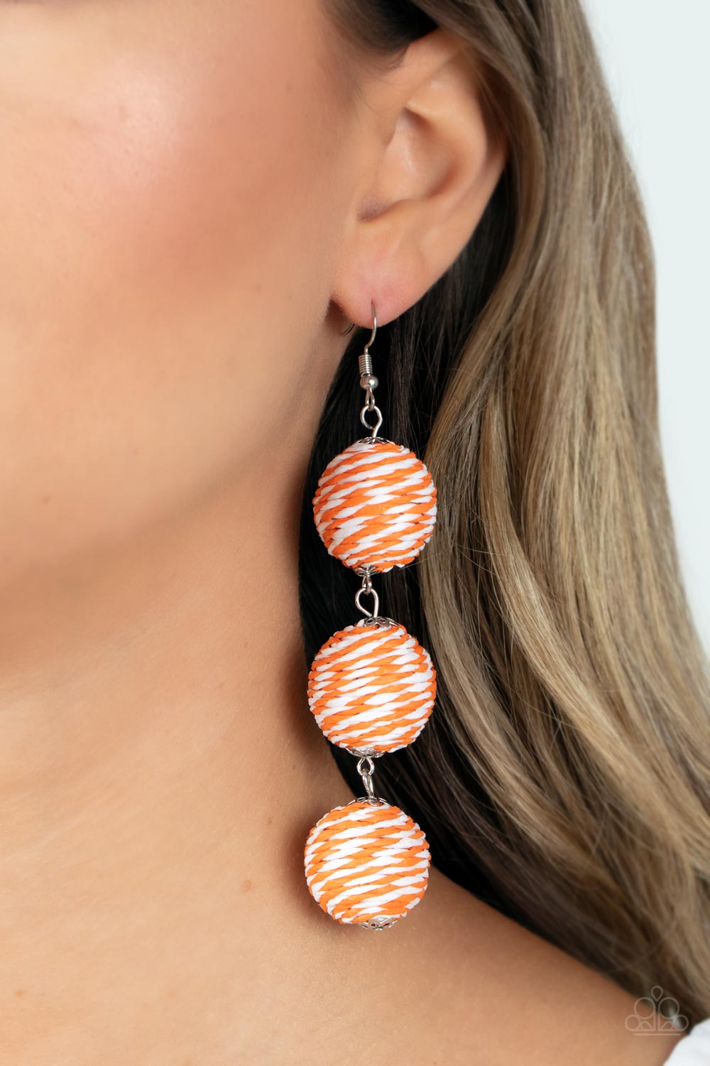 Laguna Lanterns - Orange Paparazzi Earrings