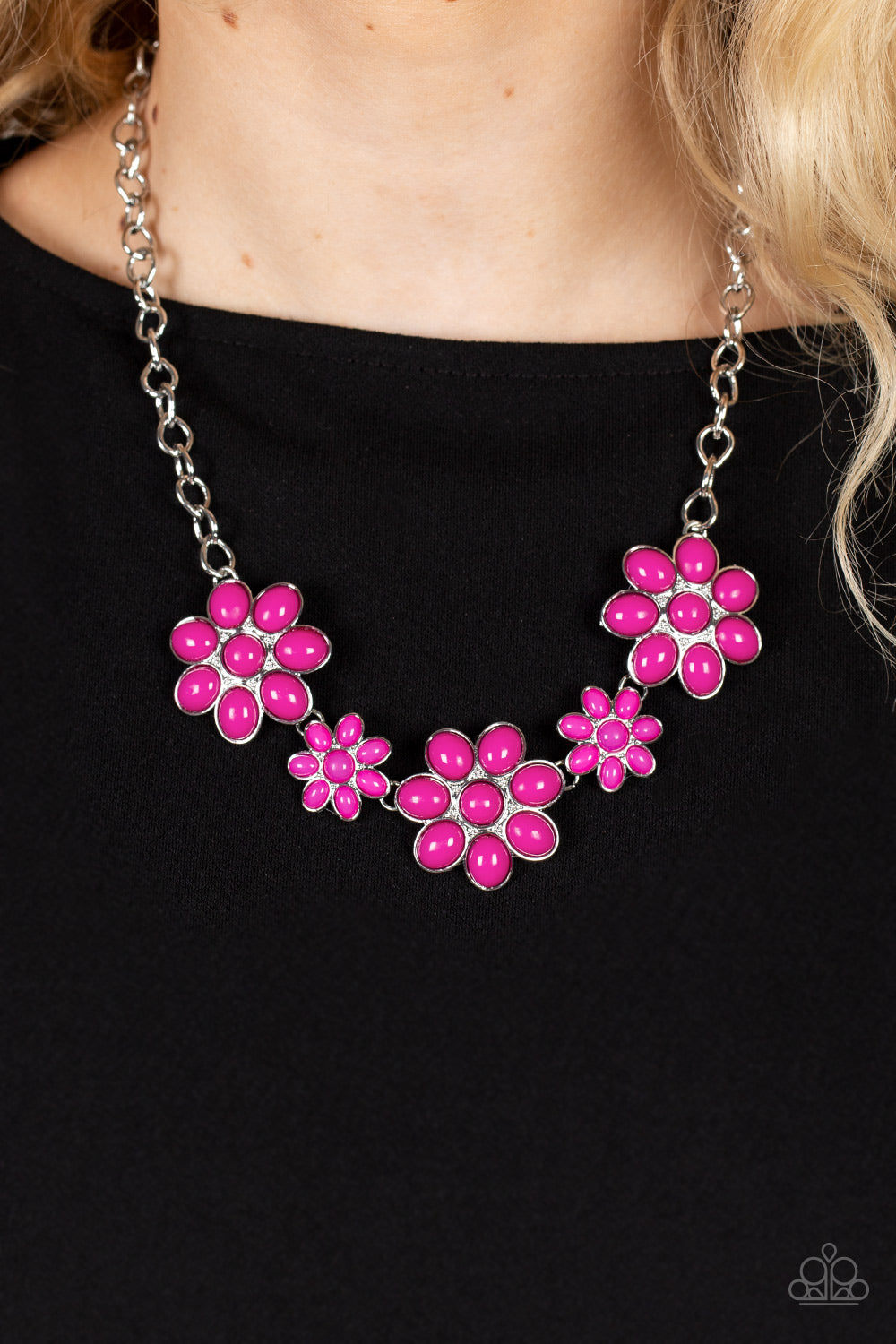 Flamboyantly Flowering - Pink Paparazzi Necklace