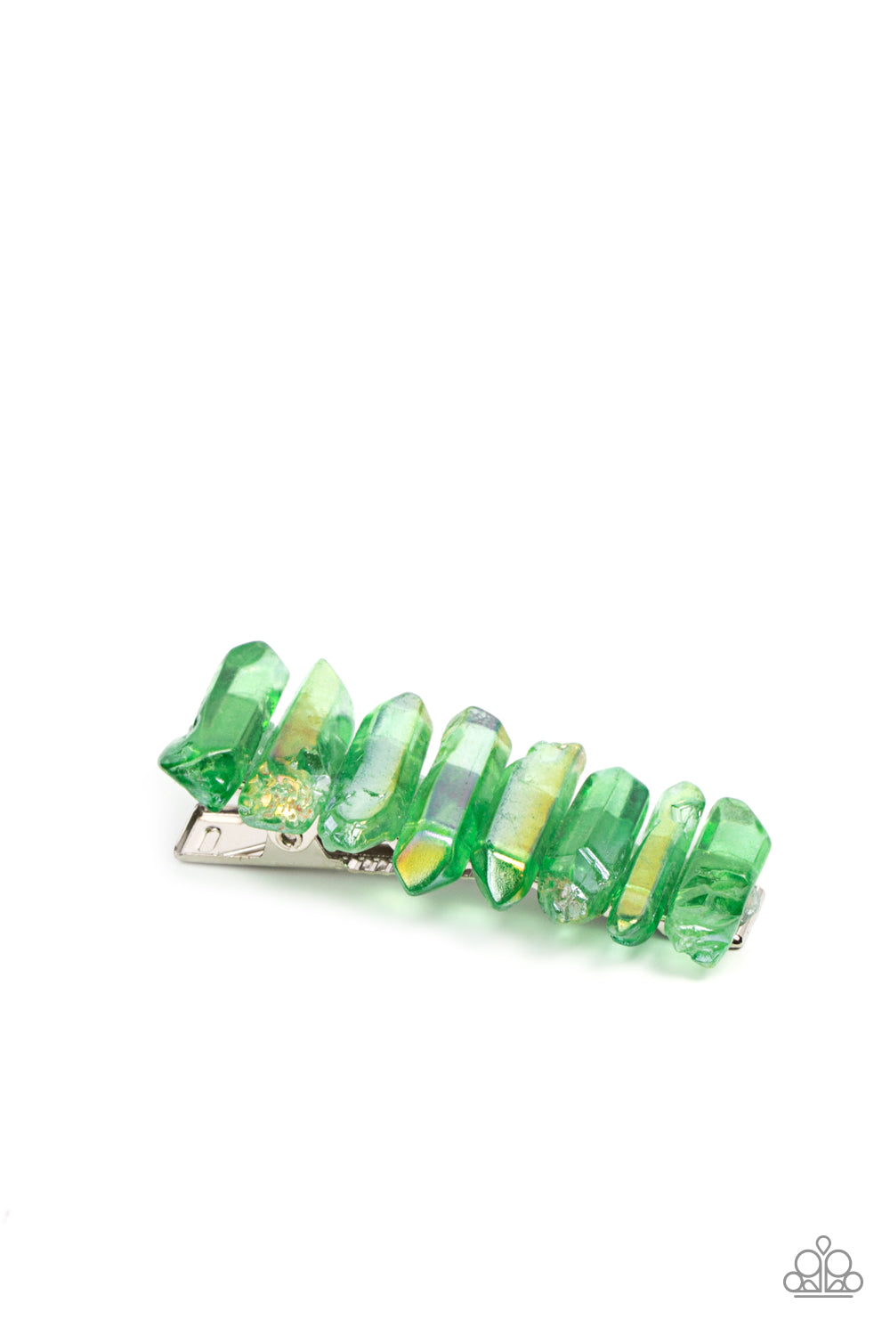 Crystal Caves - Green Paparazzi Hair Clip