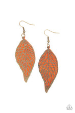 Load image into Gallery viewer, Leafy Luxury - Orange  Paparazzi Earrings
