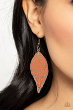 Load image into Gallery viewer, Leafy Luxury - Orange  Paparazzi Earrings
