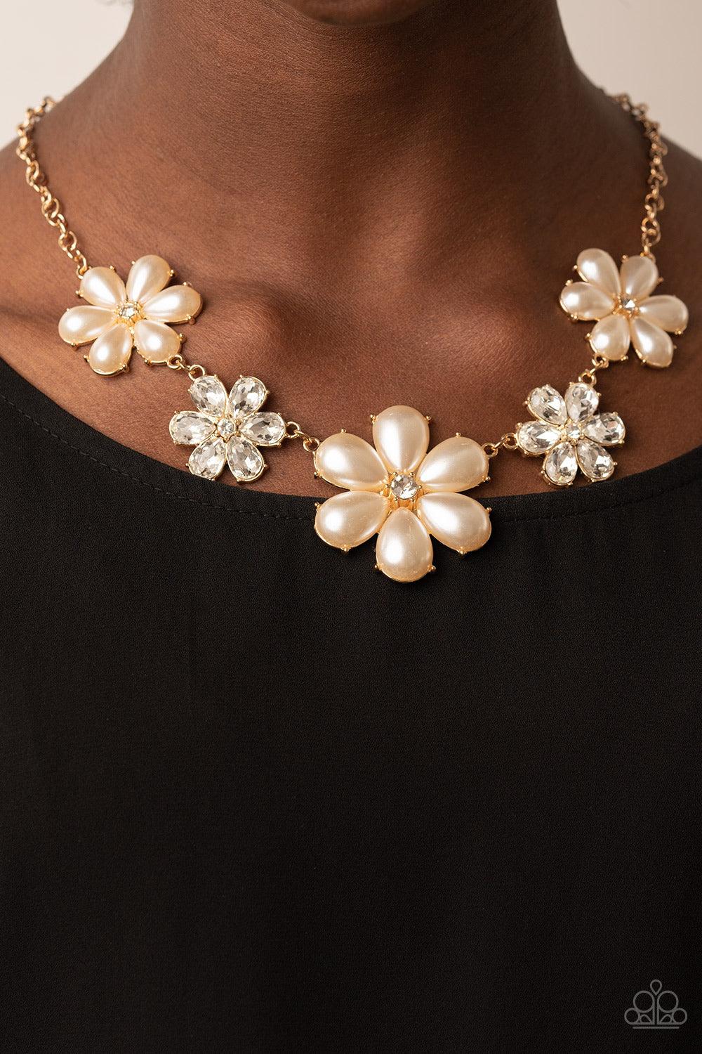 Fiercely Flowering - Gold Paparazzi Accessories
