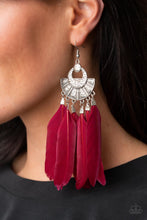 Load image into Gallery viewer, Plume Paradise - Red Paparazzi Earrings

