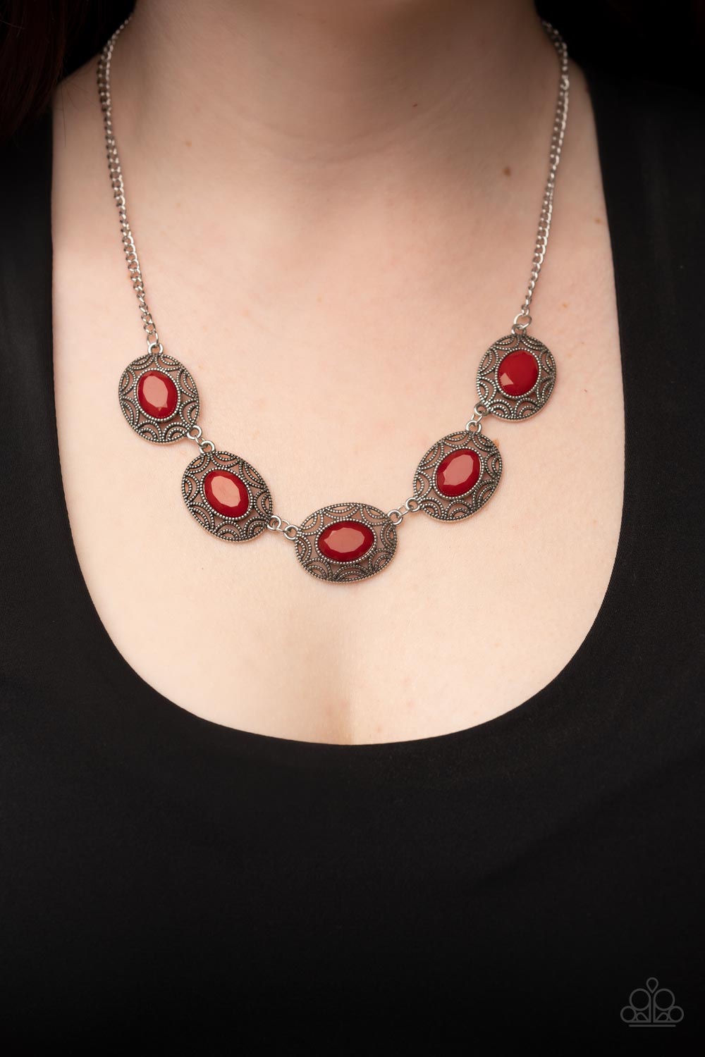 Sunshiny Shimmer - Red Paparazzi Necklace