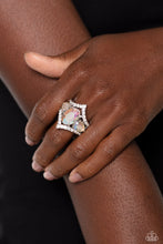 Load image into Gallery viewer, Bow Down to Dazzle - White Paparazzi Ring
