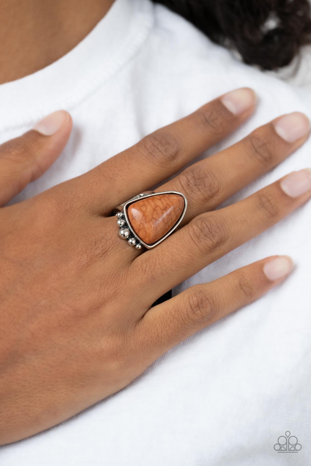 Authentically Adobe - Brown Paparazzi Ring