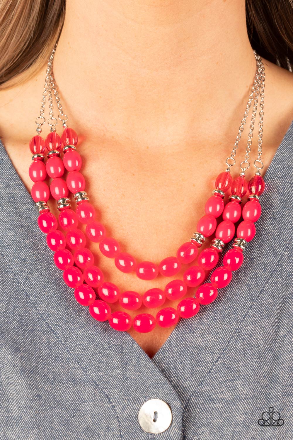 Coastal Cruise - Pink Paparazzi Necklace