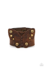 Load image into Gallery viewer, Butterfly Farm - Brass Leather Paparazzi Bracelet
