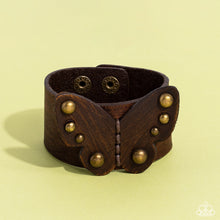 Load image into Gallery viewer, Butterfly Farm - Brass Leather Paparazzi Bracelet
